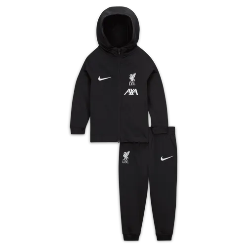 Liverpool FC Strike Nike Dri-FIT trainingspak met capuchon voor baby's/peuters - Zwart
