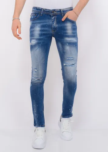Local Fanatic Blue ripped stretch jeans slim fit