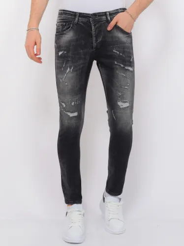 Local Fanatic Destroyed jeans with paint splatter slim fit