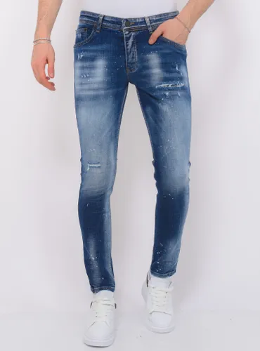 Local Fanatic Paint splash ripped jeans slim fit