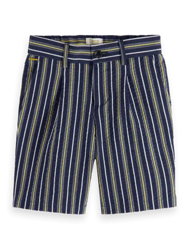 Longer length - Yarn-dyed stripe seersucker shorts - Maat 8 - Multicolor - Jongen - Korte broek - Scotch & Soda