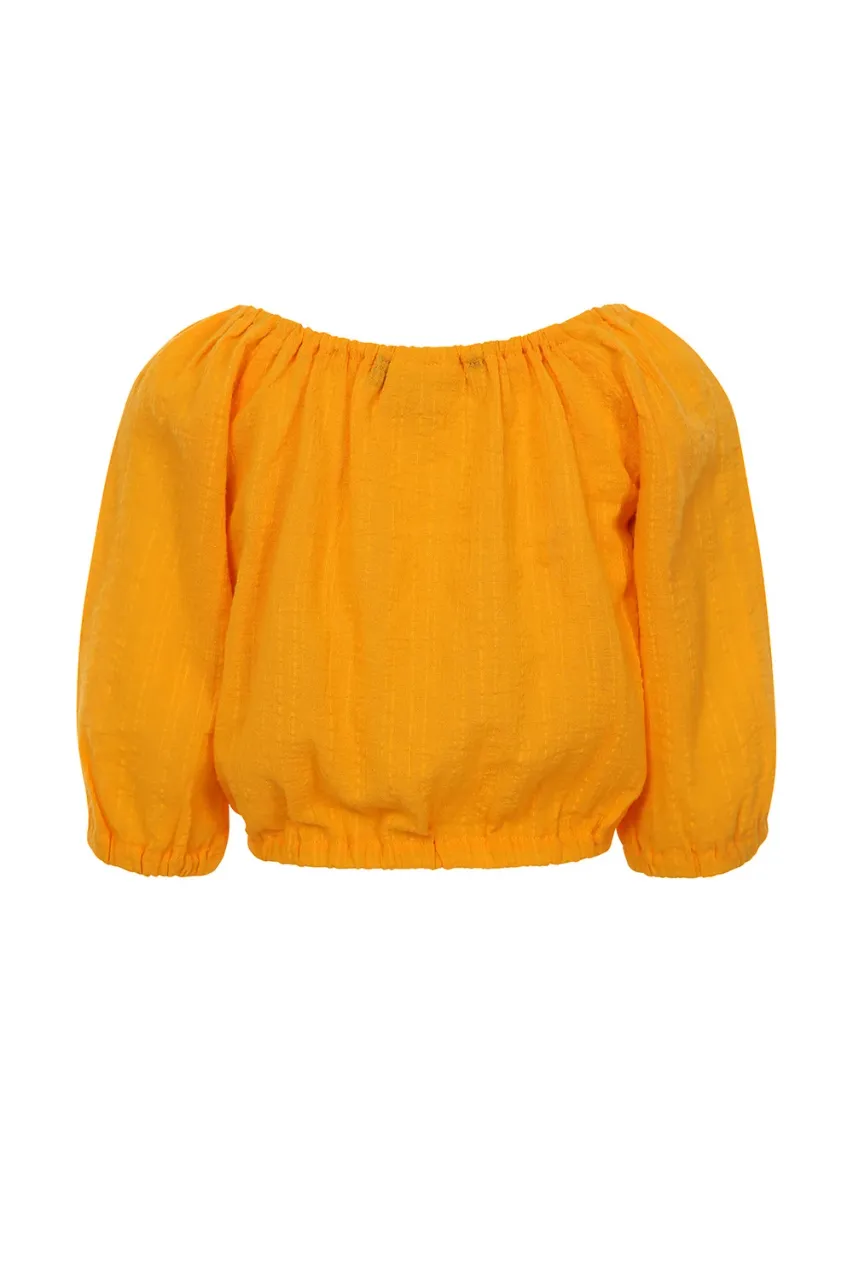 Looxs Revolution Cropped zomer top yellow voor meisjes in de kleur