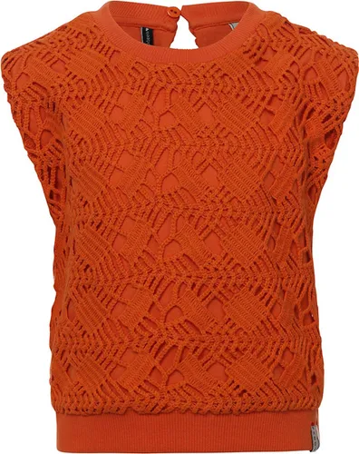 Looxs Revolution Open Lace Top Tops & T-shirts Meisjes - Shirt - Oranje