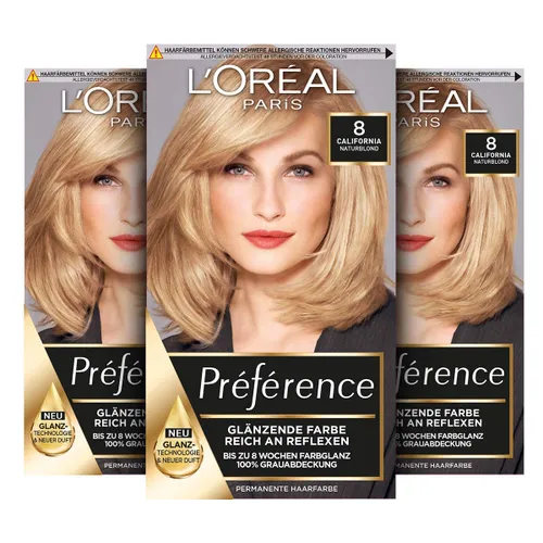 L'Oréal Paris 3 stuks permanente haarverf met kleuring en