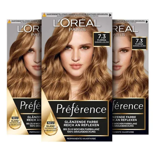 L'Oréal Paris 3 stuks permanente haarverf met kleuring en