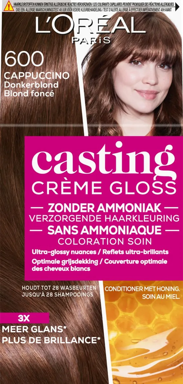 L’Oréal Paris Casting Crème Gloss Donkerblond 600 - Semi-permanente Haarkleuring Zonder Ammoniak