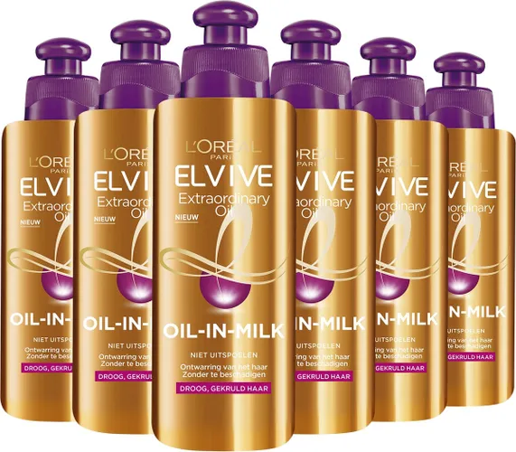 L'Oréal Paris - Elvive Extraordinary Oil Krulverzorging Oil-In-Milk - Leave-in Crème - 6 x 200ml