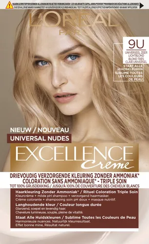 L'Oréal Paris Excellence Universal Nudes 9U - Universeel Zeer Lichtblond - Permanente haarverf