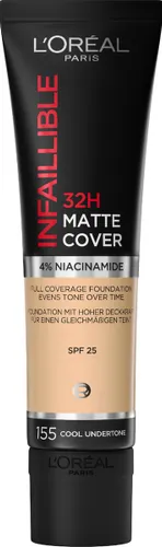 L’Oréal Paris Infaillible 32H Matte Cover Foundation - 155 - Foundation met een volledige dekking en een matte finish - 30 ml