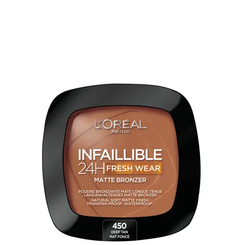 L'Oréal Paris Infallible 24H Longwear Soft Matte Bronzer 90ml (Various Shades) - 450 Tan Deep