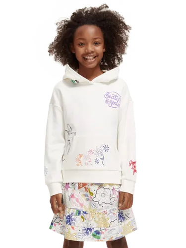 Losvallende hoodie met artwork - Maat 8 - Multicolor - Meisje - Trui - Scotch & Soda