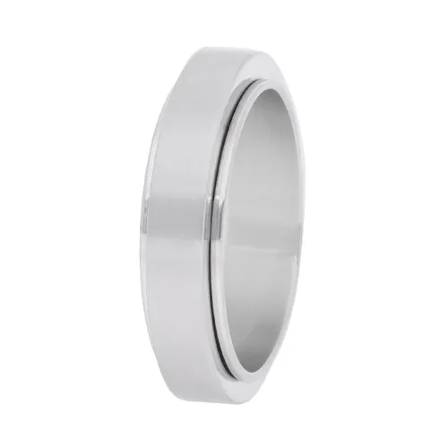 Lucardi Unisex Gerecycled stalen anxiety ring - Ring - Staal - Zilverkleurig - 23 / 72 mm