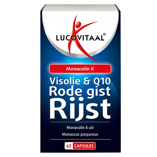 Lucovitaal Rode Gist Rijst, Visolie & Co-enzym Q10 - 63 capsules