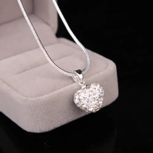 Lumici® | DiamondHeart Ketting - Wit - Diamant - Bal - Crystal - Kristal - Cadeau Voor Vrouwen - Moederdag Cadeau - Valentijn - - Liefde - Verrassing...