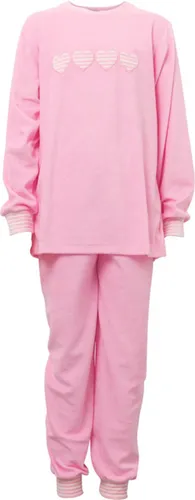 Lunatex badstof meisjes pyjama - 4033 - Roze - 176