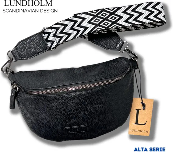 Lundholm heuptasje dames festival zwart - bag strap tassenriem met schouderband voor tas - cadeau voor vriendin | Scandinavisch design - Alta serie -...