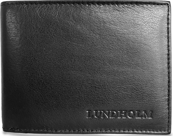 Lundholm leren portemonnee heren leer portefeuille heren zwart - zeer soepel nappa leer - dun en ideaal billfold formaat - mannen cadeautjes cadeau vo...
