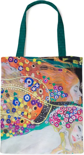 Luxe katoenen tas, gevoerd, Gustav Klimt, Waterslangen 2