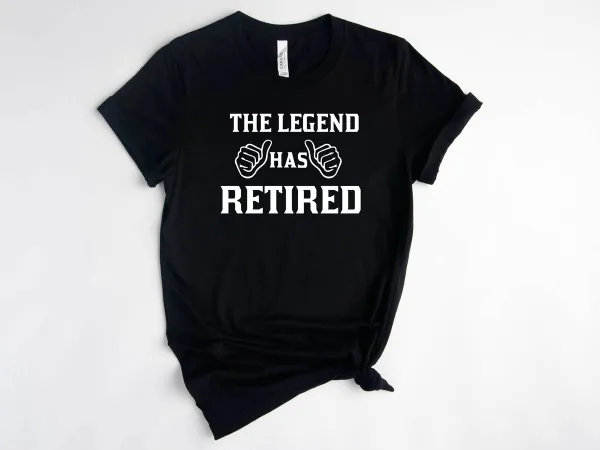 Lykke The Legend Has Retired| Pensioen | Unisex T-shirt | Retired Dames |Retired Heren| Zwart |