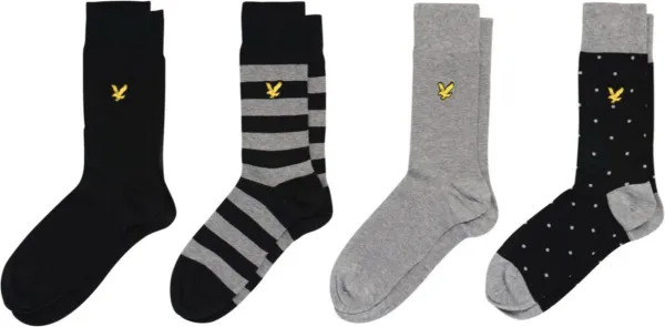 Lyle & Scott - 4-pack premium katoenen sokken