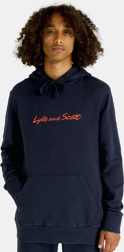 Lyle & Scott Embroidered logo hoodie - dark navy sorrel orange