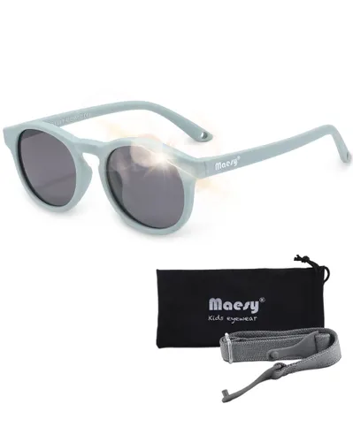 Maesy - baby zonnebril Bowi - 1-3 jaar - flexibel buigbaar - verstelbaar elastiek - gepolariseerde UV400 bescherming- dreumes en peuter - jongens en m
