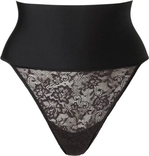 Maidenform Tame Your Tummy Lace Thong Vrouwen Corrigerend ondergoed - Black Lace