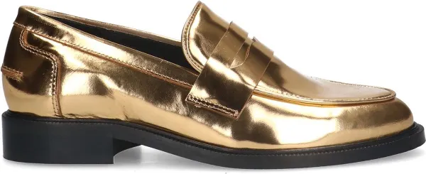 Manfield - Dames - Gouden leren loafers