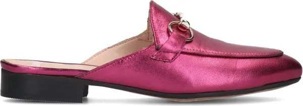 Manfield - Dames - Roze leren loafer muiltjes
