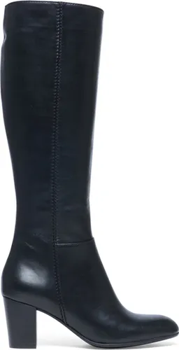 Manfield - Dames - Zwarte hoge laarzen met hak met smalle schacht