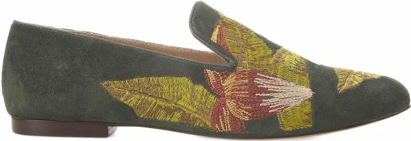 Mangará Canela Vrouwen schoenen - Leer - Handgemaakt - Borduring - Groen