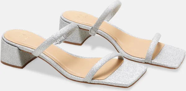 Mangará Dames schoenen Maiate Textiel Glitter - 4cm Blokhak - Zilver