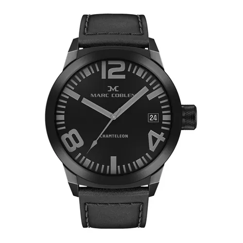 Marc Coblen XL Horloge met Verwisselbare Lunette en Horlogeband - MC45B1 Zwart - 45mm