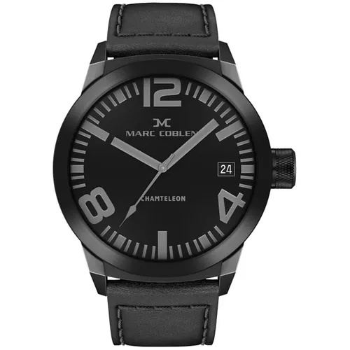Marc Coblen XXL Horloge met Verwisselbare Lunette en Horlogeband - MC50B1 Zwart - 50mm