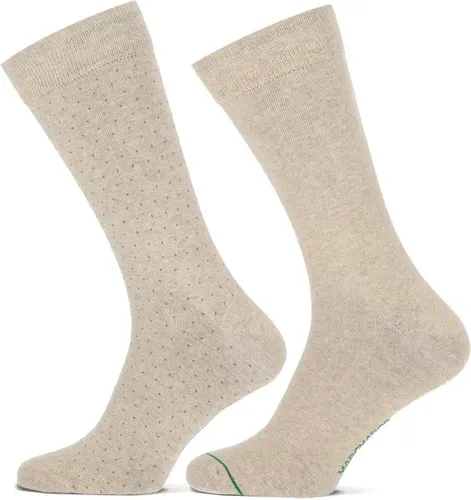 Marcmarcs 2-pack- Heren katoenen sokken met print - 42 - Beige