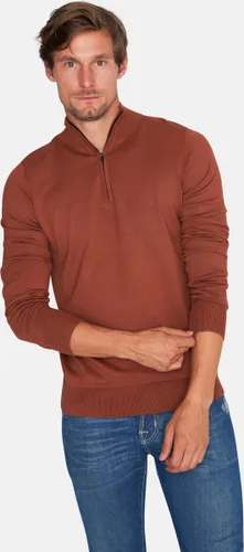 Mario Russo - Heren Sweaters Half Zip Trui Picante - Bruin