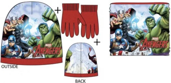 Marvel Avengers winterset - muts / sjaal-col / handschoenen - rood