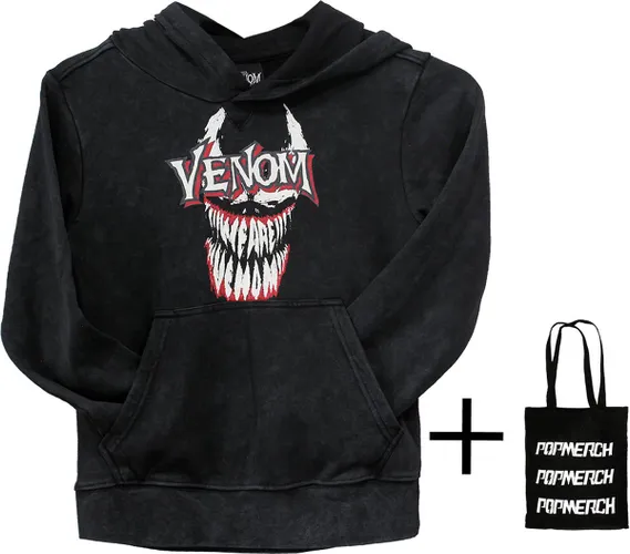 Marvel Comics Venom Jongens Hoodie + Popmerch Tas - Officiële Merchandise