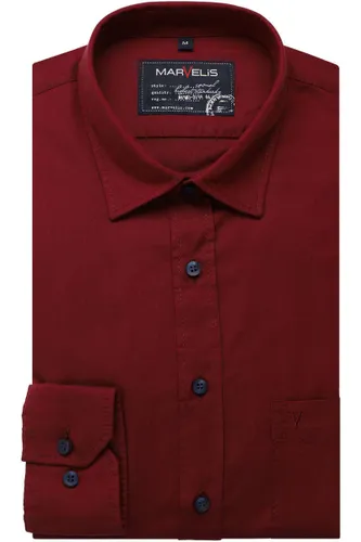 Marvelis Casual Modern Fit Overhemd rood, Effen