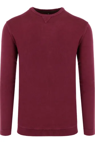 Marvelis Casual Modern Fit Sweatshirt ronde hals bordeaux, Gestructureerd