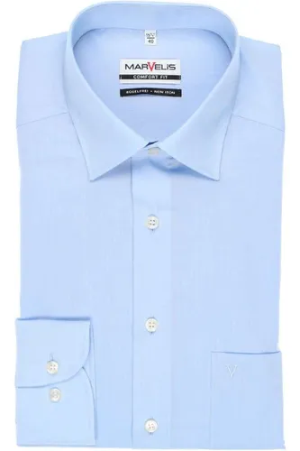 Marvelis Strijkvrij Overhemd Comfort Fit Uni Licht Blauw   