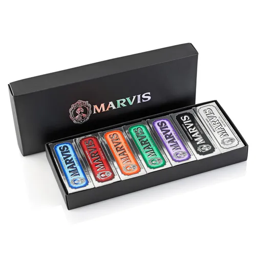 Marvis | Set met gearomatiseerde mini-tandpasta's (7 x 25