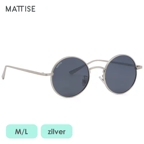 MATTISE Zilver Unisex Gepolariseerde Zonnebril van Staal — M/L Zonnebril Heren Dames — Hippie Bril Gepolariseerd — Zonnebrillen Brillen