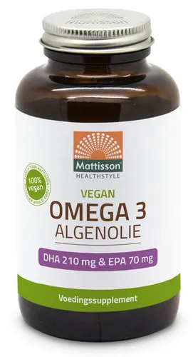 Mattisson HealthStyle Vegan Omega 3 Algenolie DHA 210mg & EPA 70mg Capsules