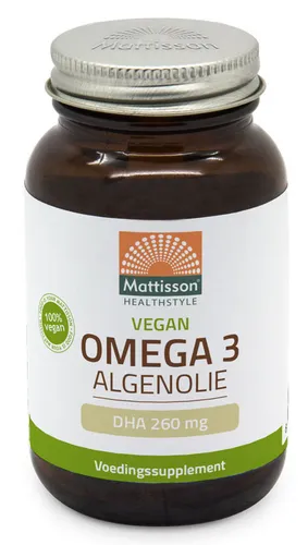 Mattisson HealthStyle Vegan Omega 3 Algenolie DHA 260mg Capsules