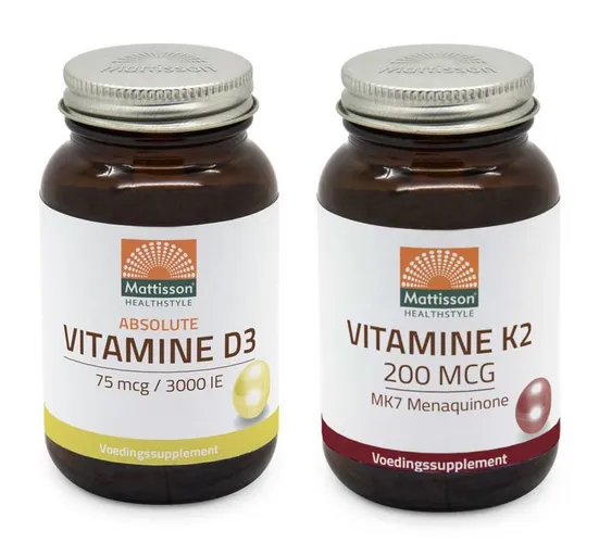 Mattisson HealthStyle - Vitamine D3 75mcg en Vitamine K2 200mcg -