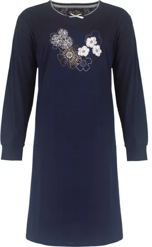 Medaillon Dames Nachthemd - Katoen - Navy Blauw