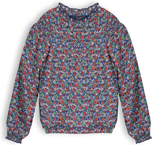 Meisjes blouse floral - Tanily - Ensign blauw