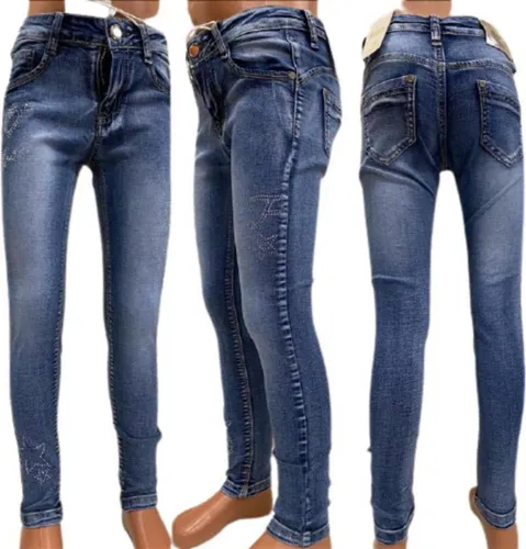 Meisjes jeans met sterren 907 -s&C-122/128-spijkerbroek meisjes