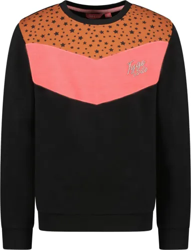 Meisjes sweater colourblock - Zwart